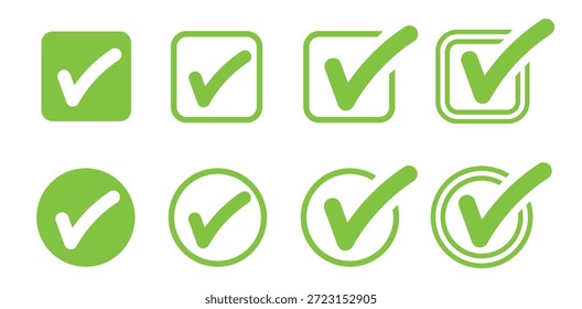 Variety simple clean checkmark element design set