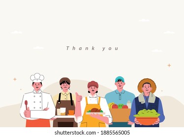 A Variety Of Small Business Owners. (Chef, Barista, Farmer, Delivery) A Set Of People With Variety Of Occupation For Labor Day Concept. 