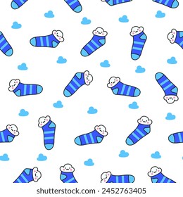 Calcetines de Variedad de diferentes texturas. Patrón sin costuras. Ropa de moda. Estilo dibujado a mano. Dibujo de Vector. Diseñar adornos.
