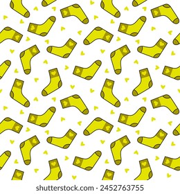 Variety socks different textures. Seamless pattern. Fashion trendy clothes. Hand drawn style. Vector drawing. Design ornaments.
