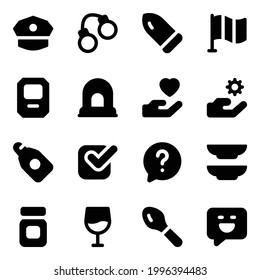 Variedad de iconos sólidos en vectores de moda