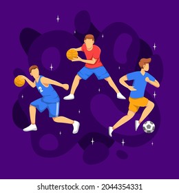 A variety of sports that use balls to play such as football, basketball, softball, each of which has its own elite players. 