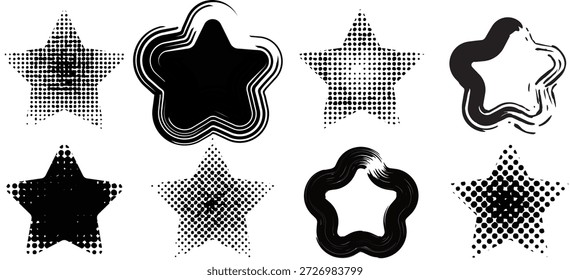 Variety of star shapes with different effects and styles
