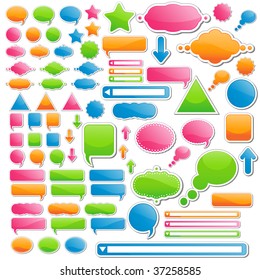 Variety of Stickers and Icons; All of Them Come in 4 Delicious Candy Colors