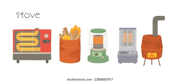 A variety of stoves for warmth in the cold winter.