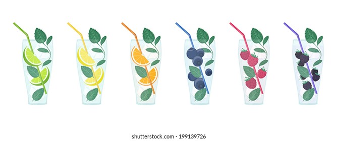 Variety of Summer Mojito Cocktails