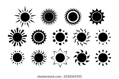 Variety of sun icons vector