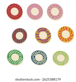a variety taste donut, Donut Vector