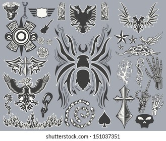 Variety of Tattoo  - tribal vector set - collection - elements