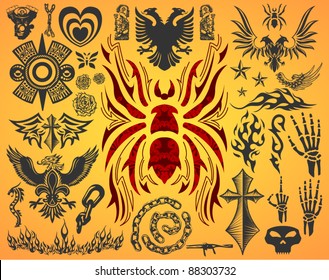 Variety of Tattoo vector set - collection - elements