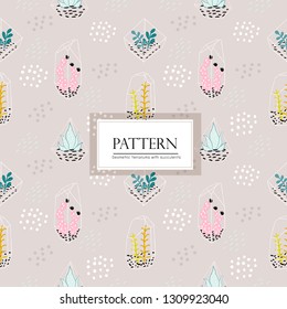 variety terrariums seamless pattern/background