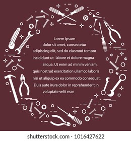 Variety tools for building, construction and home repair. Design for banner and print.