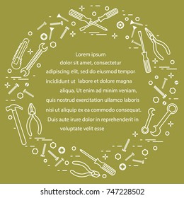Variety tools for building, construction and home repair. Design for banner and print.