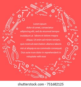 Variety tools for building, construction and home repair. Design for banner and print.