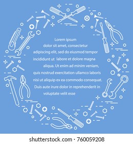 Variety tools for building, construction and home repair. Design for banner and print.