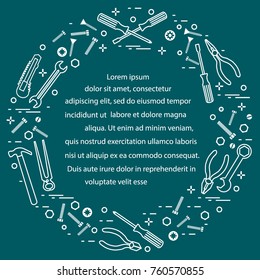 Variety tools for building, construction and home repair. Design for banner and print.