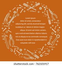 Variety tools for building, construction and home repair. Design for banner and print.