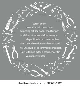 Variety tools for building, construction and home repair. Design for banner and print.