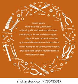 Variety tools for building, construction and home repair. Design for banner and print.