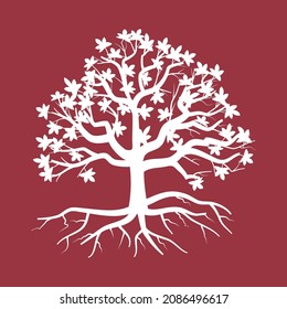 Variety tree silhouettes logo editable 