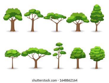 Variety of trees illustration set