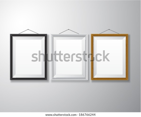 Variety Types Realistic Vertical Picture Frames Stock Vector (Royalty ...