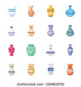 Variedad de ilustraciones planas de vasos

