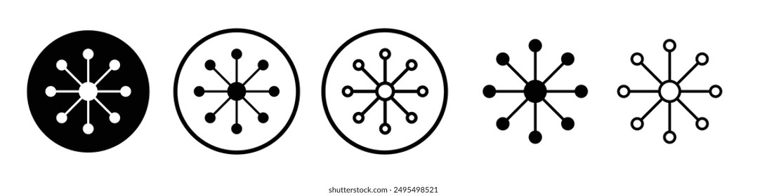 Variety vector icon set in black and white color.