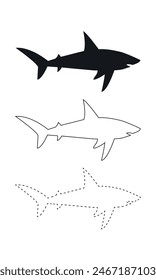 Variety of vector shark styles