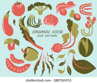 A variety of vegetable themed wallpapers: lettucered, broccoli, tomato, avocado, celery, belgian, endive, spinach, cress, arugula, sugar snaps, and more all of them organic vegetables.