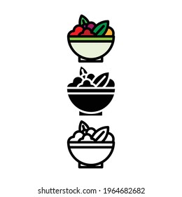 variety of vegetables in a bowl logo vector