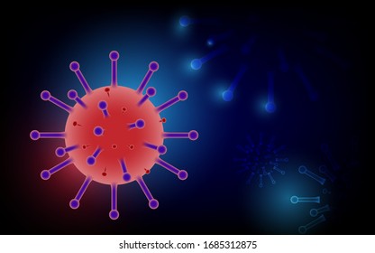 variety virus spread around background with glow light abstract, science research.