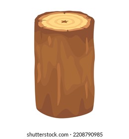 Variedad de troncos de madera y baúles imagen plana para el diseño web. Placas y ramas aisladas ilustraciones vectoriales. Concepto de materiales de construcción forestal