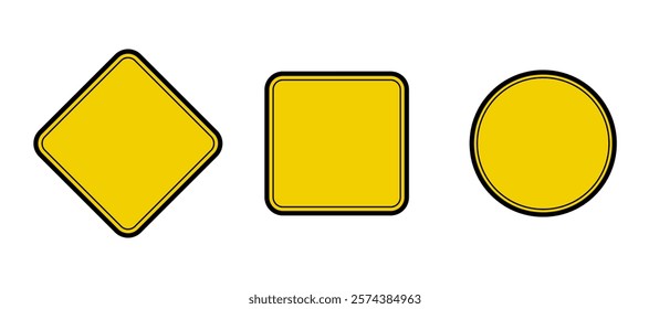 Variety of Yellow Traffic Sign Shapes.