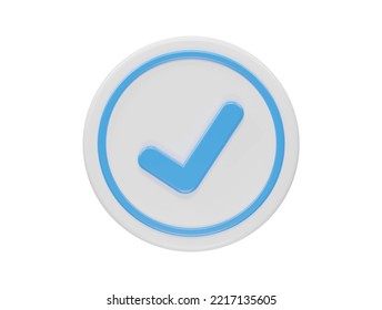 Varified icon 3d render illustration
