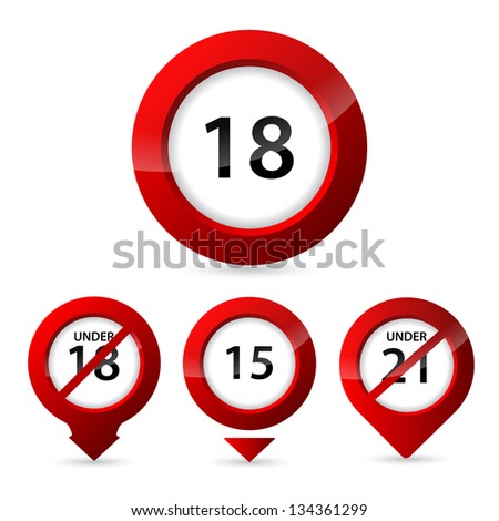 Various 3d age sign set of four