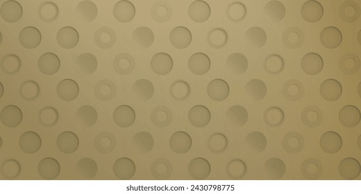 Verschiedene 3D Kreis Form Muster Papier geschnitten Stil auf matt Gold Hintergrund Vektor-Illustration.