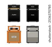 Various 4 X 12 Guitar Amps Vector Illustration