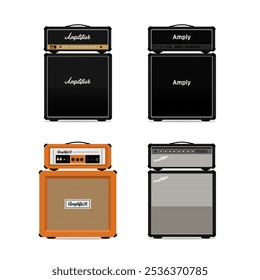 Vários 4 X 12 Amps De Guitarra Ilustração Vetor