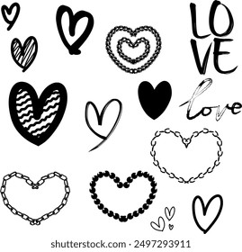 various abstract black heart collections. black love collection. black love chain