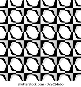 Various abstract geometric patterns, monochrome mosaic backgrounds. Repeatable.