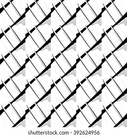 Various abstract geometric patterns, monochrome mosaic backgrounds. Repeatable.