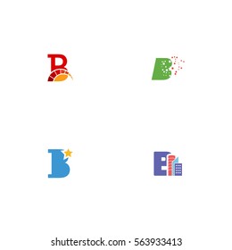Various Abstract Initial Letter Logo Vector Element Set