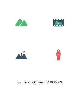 Various Abstract Mountain Logo Vector Element Set