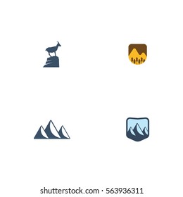 Various Abstract Mountain Logo Vector Element Set