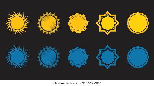 Various Abstract Sun Vector Icons 