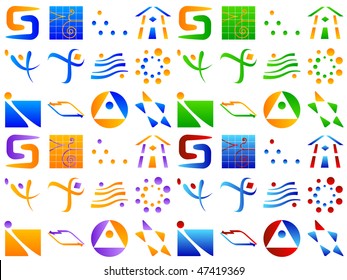 Various Abstract Vector Icon Design Element Set