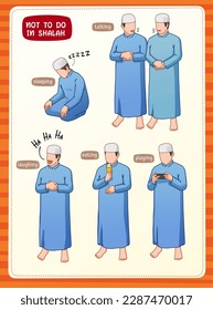 Various activities should be avioded in moslem praying.