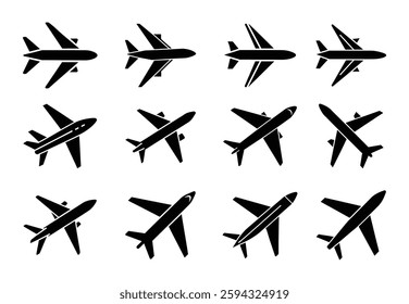 Various airplane shapes, Airplane Silhouettes for Aviation Projects