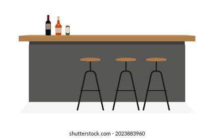 Various alcohol on the bar table